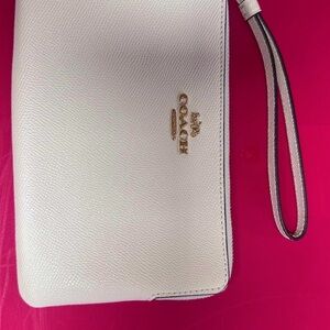 Coach White Wristlet Bag